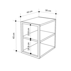 meg-GP037-0263,2-4 ΤΡΑΠΕΖΑΚΙ ΒΟΗΘΗΤΙΚΟ - ΚΟΜΟΔΙΝΟ ECHO MEGAPAP ΧΡΩΜΑ SAPPHIRE OAK 30X42X45ΕΚ.