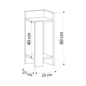 meg-GP037-0264,3-3 ΚΟΜΟΔΙΝΟ ELOS MEGAPAP ΔΕΞΙ ΧΡΩΜΑ BLACK WOOD 25X27X60ΕΚ.