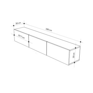 meg-GP037-0267,2-6 ΕΠΙΠΛΟ ΤΗΛΕΟΡΑΣΗΣ ΕΠΙΤΟΙΧΙΟ FRANCY MEGAPAP ΧΡΩΜΑ ASH GREEN 180X30X30ΕΚ.