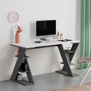 meg-GP037-0268,1-0 ΓΡΑΦΕΙΟ ΕΡΓΑΣΙΑΣ PAPILLON MEGAPAP ΧΡΩΜΑ ΑΝΘΡΑΚΙ - ΛΕΥΚΟ 137X60X75ΕΚ