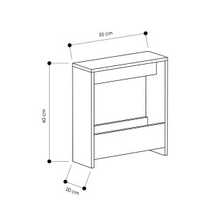 meg-GP037-0270,2-4 ΤΡΑΠΕΖΑΚΙ ΒΟΗΘΗΤΙΚΟ SIMPI MEGAPAP ΧΡΩΜΑ ΑΝΟΙΧΤΟ ΚΑΡΥΔΙ 55X20X60ΕΚ.