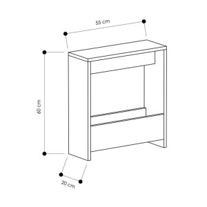 meg-GP037-0270,3-3 ΤΡΑΠΕΖΑΚΙ ΒΟΗΘΗΤΙΚΟ SIMPI MEGAPAP ΧΡΩΜΑ SAPPHIRE OAK 55X20X60ΕΚ.