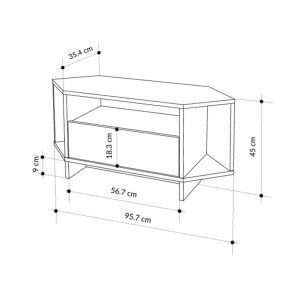 meg-GP037-0273,1-5 ΕΠΙΠΛΟ ΤΗΛΕΟΡΑΣΗΣ ΓΩΝΙΑΚΟ VIVA MEGAPAP ΧΡΩΜΑ ΛΕΥΚΟ 95,7X35,4X45ΕΚ.