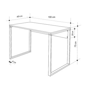 meg-GP037-0274,2-3 ΓΡΑΦΕΙΟ ΕΡΓΑΣΙΑΣ INNA MEGAPAP ΧΡΩΜΑ ΜΑΥΡΟ ΕΦΕ ΜΑΡΜΑΡΟΥ 100X60X75ΕΚ.