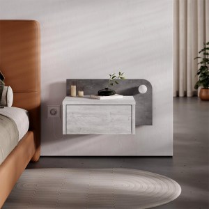 meg-GP037-0281,1-2 ΚΟΜΟΔΙΝΟ ΕΠΙΤΟΙΧΙΟ DOTTA MEGAPAP ΜΕ LED ΧΡΩΜΑ ΛΕΥΚΟ ΑΝΤΙΚΕ - ΓΚΡΙ ΡΕΤΡΟ 52X33,6X28ΕΚ.
