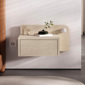 meg-GP037-0281,2-4 ΚΟΜΟΔΙΝΟ ΕΠΙΤΟΙΧΙΟ DOTTA MEGAPAP ΜΕ LED ΧΡΩΜΑ LIGHT OAK 52X33,6X28ΕΚ.