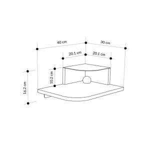 meg-GP037-0282,2-6 ΚΟΜΟΔΙΝΟ ΕΠΙΤΟΙΧΙΟ LUNO MEGAPAP ΜΕ LED ΧΡΩΜΑ SEPET OAK 40X30X16,2ΕΚ.