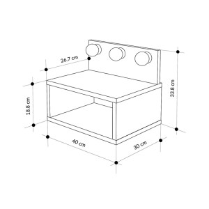 meg-GP037-0283,1-6 ΚΟΜΟΔΙΝΟ ΕΠΙΤΟΙΧΙΟ TREO MEGAPAP ΜΕ LED ΧΡΩΜΑ ΛΕΥΚΟ 40X30X33,8ΕΚ.