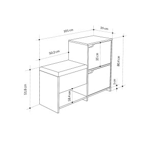 meg-GP037-0285,1-5 ΠΑΠΟΥΤΣΟΘΗΚΗ HAVEN MEGAPAP ΧΡΩΜΑ SAPPHIRE OAK - ΑΝΘΡΑΚΙ 101X35X80,4ΕΚ.