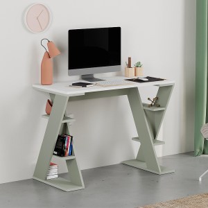 meg-GP037-0290,2-0 ΓΡΑΦΕΙΟ ΕΡΓΑΣΙΑΣ PAPILLON MEGAPAP ΧΡΩΜΑ ASH GREEN - ΛΕΥΚΟ 106X50X75ΕΚ