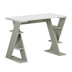 meg-GP037-0290,2-3 ΓΡΑΦΕΙΟ ΕΡΓΑΣΙΑΣ PAPILLON MEGAPAP ΧΡΩΜΑ ASH GREEN - ΛΕΥΚΟ 106X50X75ΕΚ