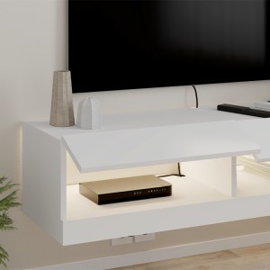 meg-GP037-0291,1-3 ΕΠΙΠΛΟ ΤΗΛΕΟΡΑΣΗΣ ΕΠΙΤΟΙΧΙΟ MOON MEGAPAP ΜΕ LED ΧΡΩΜΑ ΛΕΥΚΟ 120X33,8X30ΕΚ.