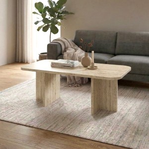 meg-GP037-0301,1-0 ΤΡΑΠΕΖΑΚΙ ΣΑΛΟΝΙΟΥ HILLARY MEGAPAP ΧΡΩΜΑ TRAVERTINE 100X60X41,8ΕΚ.