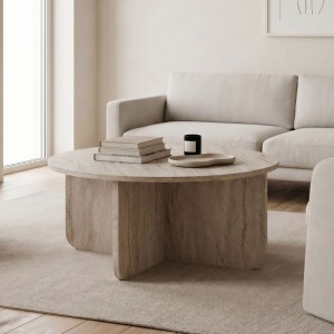 meg-GP037-0302,1-0 ΤΡΑΠΕΖΑΚΙ ΣΑΛΟΝΙΟΥ HILLARY MEGAPAP ΧΡΩΜΑ TRAVERTINE Ø80X38ΕΚ.