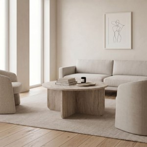 meg-GP037-0302,1-1 ΤΡΑΠΕΖΑΚΙ ΣΑΛΟΝΙΟΥ HILLARY MEGAPAP ΧΡΩΜΑ TRAVERTINE Ø80X38ΕΚ.