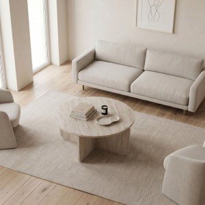 meg-GP037-0302,1-2 ΤΡΑΠΕΖΑΚΙ ΣΑΛΟΝΙΟΥ HILLARY MEGAPAP ΧΡΩΜΑ TRAVERTINE Ø80X38ΕΚ.