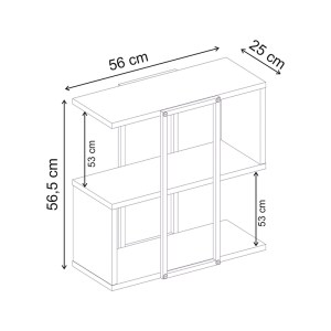 meg-GP037-0303,3-4 ΤΡΑΠΕΖΑΚΙ ΒΟΗΘΗΤΙΚΟ HOMIA MEGAPAP ΧΡΩΜΑ ΚΑΡΥΔΙ UD 56X25X56,5ΕΚ.