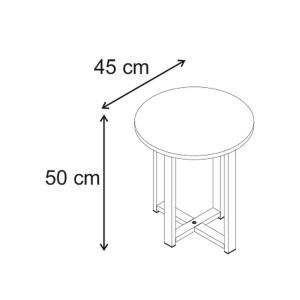 meg-GP037-0308,1-4 ΤΡΑΠΕΖΑΚΙ ΒΟΗΘΗΤΙΚΟ MESA MEGAPAP ΧΡΩΜΑ SAPPHIRE OAK Ø45X50ΕΚ.
