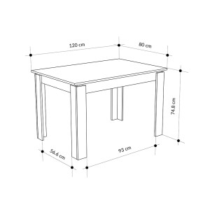meg-GP037-0316,2-6 ΤΡΑΠΕΖΙ TOLMEN MEGAPAP ΕΠΕΚΤΕΙΝΟΜΕΝΟ ΧΡΩΜΑ ΓΚΡΙ ΡΕΤΡΟ 120/170X80X75ΕΚ.