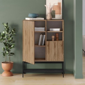 meg-GP037-0317,1-1 ΜΠΟΥΦΕΣ AMIRA MEGAPAP ΧΡΩΜΑ ΚΑΡΥΔΙ UD - BLACK WOOD 90X40X125ΕΚ.