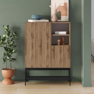 meg-GP037-0317,1-2 ΜΠΟΥΦΕΣ AMIRA MEGAPAP ΧΡΩΜΑ ΚΑΡΥΔΙ UD - BLACK WOOD 90X40X125ΕΚ.