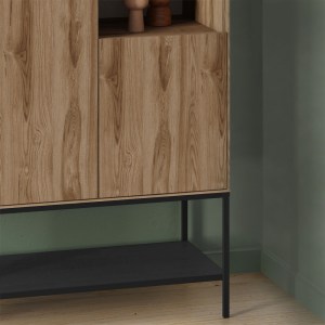 meg-GP037-0317,1-3 ΜΠΟΥΦΕΣ AMIRA MEGAPAP ΧΡΩΜΑ ΚΑΡΥΔΙ UD - BLACK WOOD 90X40X125ΕΚ.