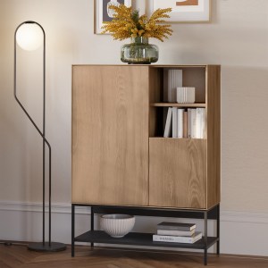 meg-GP037-0317,1-4 ΜΠΟΥΦΕΣ AMIRA MEGAPAP ΧΡΩΜΑ ΚΑΡΥΔΙ UD - BLACK WOOD 90X40X125ΕΚ.