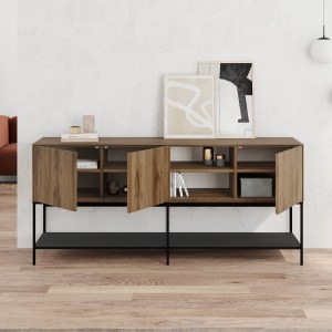 meg-GP037-0318,1-1 ΜΠΟΥΦΕΣ AMIRA MEGAPAP ΧΡΩΜΑ ΚΑΡΥΔΙ UD - BLACK WOOD 180X40X80ΕΚ.