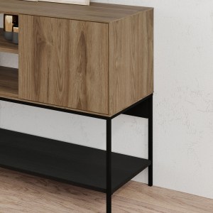 meg-GP037-0318,1-3 ΜΠΟΥΦΕΣ AMIRA MEGAPAP ΧΡΩΜΑ ΚΑΡΥΔΙ UD - BLACK WOOD 180X40X80ΕΚ.