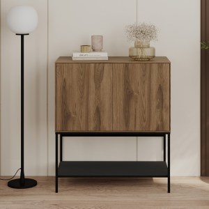 meg-GP037-0319,1-2 ΜΠΟΥΦΕΣ AMIRA MEGAPAP ΧΡΩΜΑ ΚΑΡΥΔΙ UD - BLACK WOOD 80X40X90ΕΚ.
