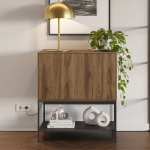 meg-GP037-0319,1-4 ΜΠΟΥΦΕΣ AMIRA MEGAPAP ΧΡΩΜΑ ΚΑΡΥΔΙ UD - BLACK WOOD 80X40X90ΕΚ.