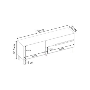 meg-GP037-0325,1-6 ΕΠΙΠΛΟ ΤΗΛΕΟΡΑΣΗΣ ARCH MEGAPAP ΧΡΩΜΑ SANDSTONE 150X35X56,5ΕΚ.