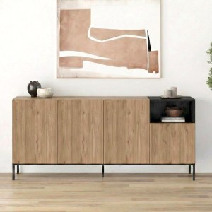 meg-GP037-0327,1-0 ΜΠΟΥΦΕΣ CAILIN MEGAPAP ΧΡΩΜΑ SEPET OAK - BLACK WOOD 180X41,8X80ΕΚ.