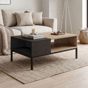 meg-GP037-0328,1-0 ΤΡΑΠΕΖΑΚΙ ΣΑΛΟΝΙΟΥ CAILIN MEGAPAP ΧΡΩΜΑ SEPET OAK - BLACK WOOD 90X56X40,6ΕΚ.