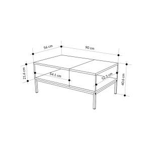 meg-GP037-0328,1-4 ΤΡΑΠΕΖΑΚΙ ΣΑΛΟΝΙΟΥ CAILIN MEGAPAP ΧΡΩΜΑ SEPET OAK - BLACK WOOD 90X56X40,6ΕΚ.