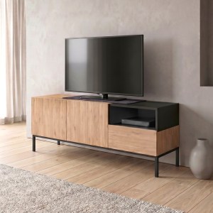 meg-GP037-0329,1-0 ΕΠΙΠΛΟ ΤΗΛΕΟΡΑΣΗΣ CAILIN MEGAPAP ΧΡΩΜΑ SEPET OAK - BLACK WOOD 140X41,8X55ΕΚ.