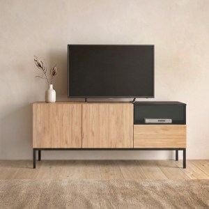 meg-GP037-0329,1-1 ΕΠΙΠΛΟ ΤΗΛΕΟΡΑΣΗΣ CAILIN MEGAPAP ΧΡΩΜΑ SEPET OAK - BLACK WOOD 140X41,8X55ΕΚ.