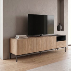 meg-GP037-0330,1-0 ΕΠΙΠΛΟ ΤΗΛΕΟΡΑΣΗΣ CAILIN MEGAPAP ΧΡΩΜΑ SEPET OAK - BLACK WOOD 180X41,8X55ΕΚ.