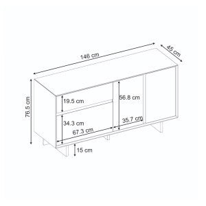 meg-GP037-0331,1-5 ΜΠΟΥΦΕΣ CAPRI MEGAPAP ΧΡΩΜΑ ΚΑΡΥΔΙ MILANO 146X45X76,5ΕΚ.