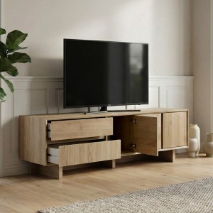 meg-GP037-0332,2-1 ΕΠΙΠΛΟ ΤΗΛΕΟΡΑΣΗΣ CAPRI MEGAPAP ΧΡΩΜΑ SAPPHIRE OAK 180X45X55ΕΚ.