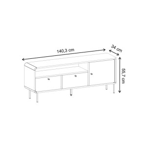 meg-GP037-0336,1-8 ΕΠΙΠΛΟ ΤΗΛΕΟΡΑΣΗΣ COLIA MEGAPAP ΧΡΩΜΑ SEPET OAK 140,3X34X55,7ΕΚ.