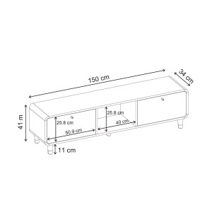 meg-GP037-0354,1-6 ΕΠΙΠΛΟ ΤΗΛΕΟΡΑΣΗΣ DORO MEGAPAP ΧΡΩΜΑ SEPET OAK 150X34X41ΕΚ.