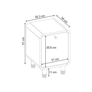 meg-GP037-0359,1-5 ΚΟΜΟΔΙΝΟ DORO MEGAPAP ΧΡΩΜΑ SEPET OAK 35,3X34X51ΕΚ.