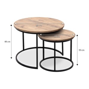 meg-GP038-0002,6-4 ΤΡΑΠΕΖΑΚΙΑ ΣΑΛΟΝΙΟΥ GARY MEGAPAP MDF - ΜΕΤΑΛΛΙΚΟ ΧΡΩΜΑ ΑΚΑΚΙΑΣ 65X65X44ΕΚ.