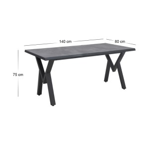 meg-GP038-0003,3-6 ΤΡΑΠΕΖΙ WALTER MEGAPAP MDF - ΜΕΤΑΛΛΙΚΟ ΧΡΩΜΑ ΣΚΟΥΡΟ ΓΚΡΙ ΣΚΥΡΟΔΕΜΑΤΟΣ 140X80X75ΕΚ.