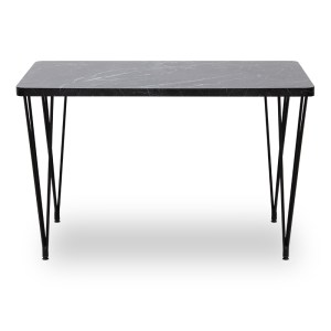 meg-GP038-0011,2-2 ΤΡΑΠΕΖΙ ROGER MEGAPAP MDF - ΜΕΤΑΛΛΙΚΟ ΧΡΩΜΑ ΜΑΥΡΟ ΕΦΕ ΜΑΡΜΑΡΟΥ 120X70X75ΕΚ.