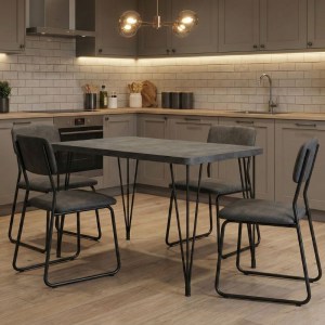 meg-GP038-0011,3-1 ΤΡΑΠΕΖΙ ROGER MEGAPAP MDF - ΜΕΤΑΛΛΙΚΟ ΧΡΩΜΑ ΣΚΟΥΡΟ ΓΚΡΙ ΣΚΥΡΟΔΕΜΑΤΟΣ 120X70X75ΕΚ.
