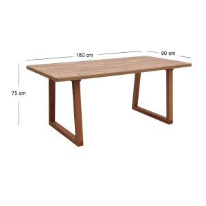 meg-GP038-0030,1-5 ΤΡΑΠΕΖΙ LIORA MEGAPAP MDF - ΞΥΛΙΝΟ ΧΡΩΜΑ ΑΚΑΚΙΑΣ 180X90X75ΕΚ.