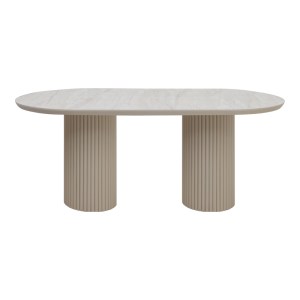 meg-GP038-0031,1-3 ΤΡΑΠΕΖΙ HAZAR MEGAPAP MDF ΧΡΩΜΑ TRAVERTINE - SANDSTONE 180X90X77ΕΚ.