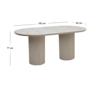 meg-GP038-0031,1-5 ΤΡΑΠΕΖΙ HAZAR MEGAPAP MDF ΧΡΩΜΑ TRAVERTINE - SANDSTONE 180X90X77ΕΚ.
